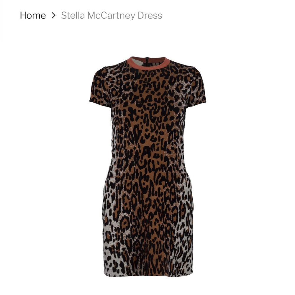 STELLA MCCARTNEY Short-Sleeve Leopard-Print Shift Dress